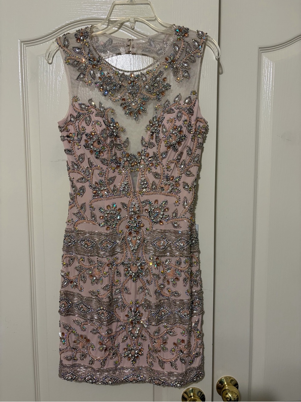 Jovani Blush Pink Beaded Cocktail Dress NWT